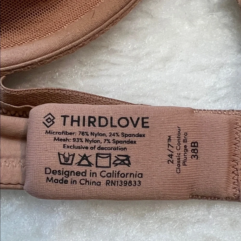 ThirdLove Tan Underwire Classic Contour Plunge Bra. Size 38B. EUC. - Picture 2 of 5